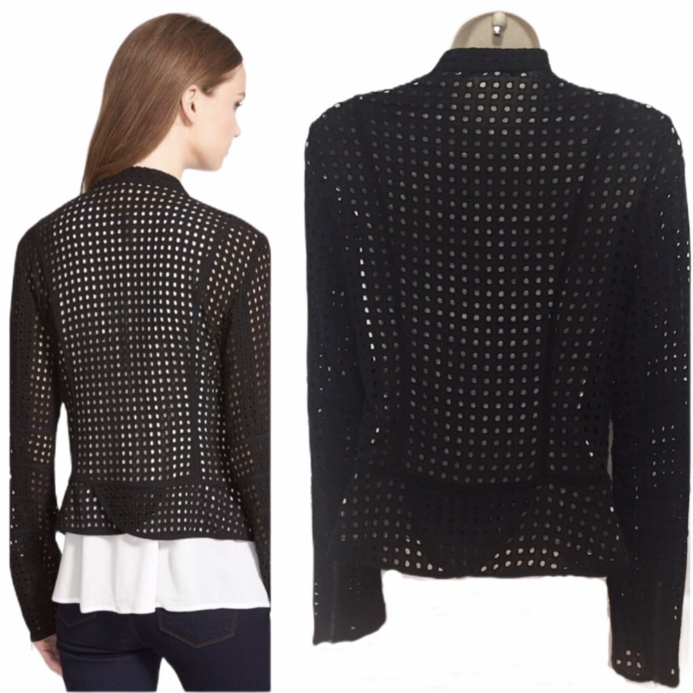 Search for Sanity Black Eyelet Moto Jacket - Picture 2 of 8
